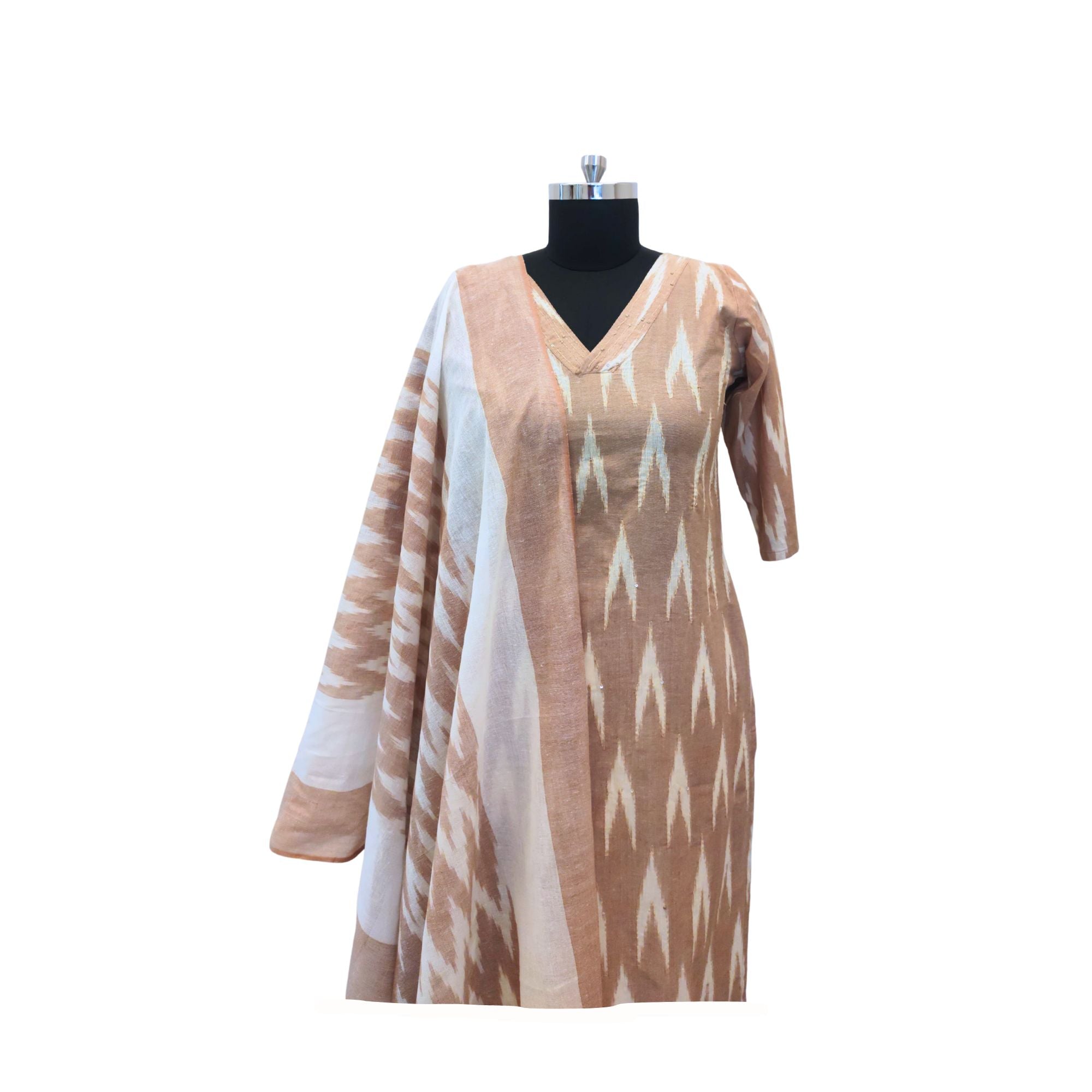 COTTON SUIT WITH IKKAT DESIGN