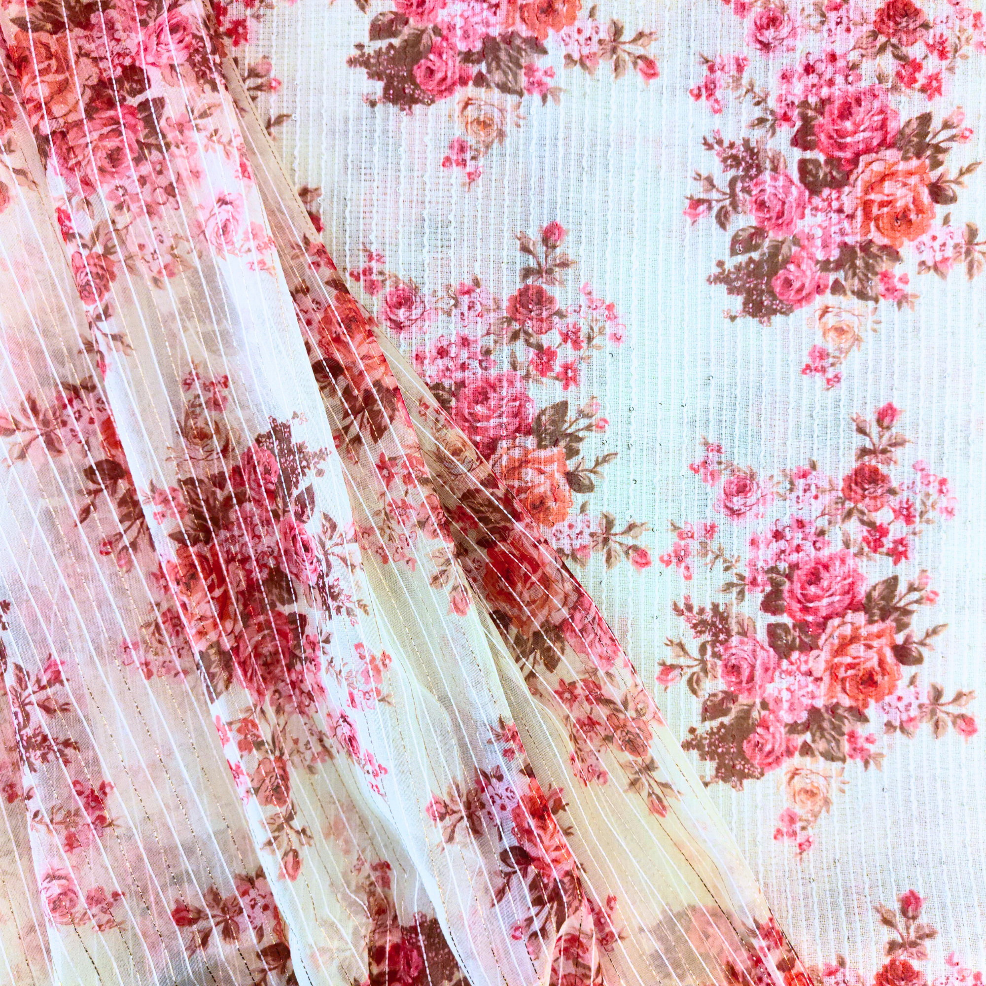 LINEN SUIT WITH FLORAL PRINT