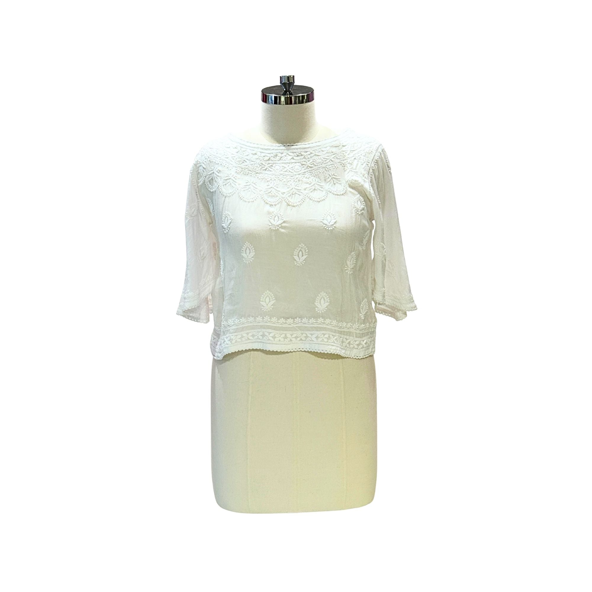 LUCKNOWI  MUL COTTON CROP TOP