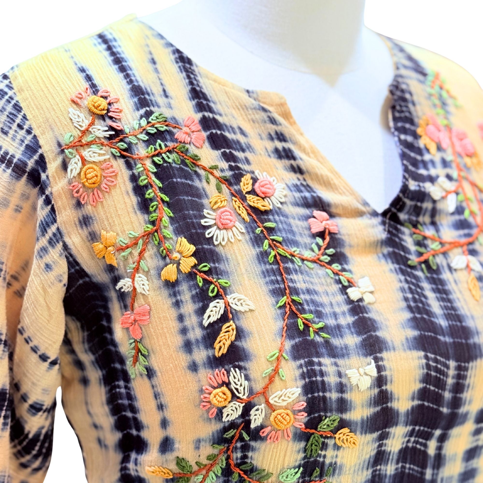 CRUSHED COTTON  TIE- DYE KURTI