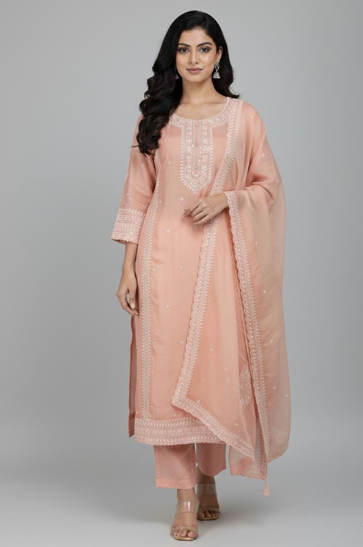 TISSUE UNSTITCH SUIT,HIGHLIGHT WITH PRE STRUCTURE EMBROIDER NECK