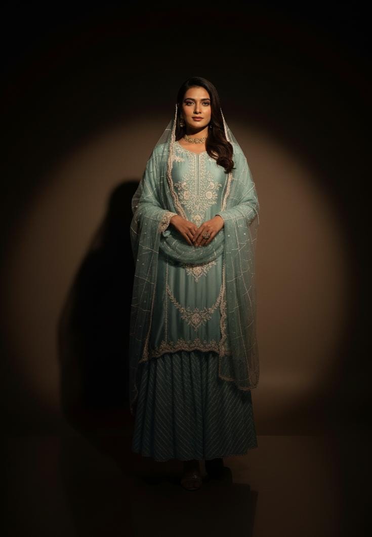 SATIN READY TO WEAR GARARA SUIT