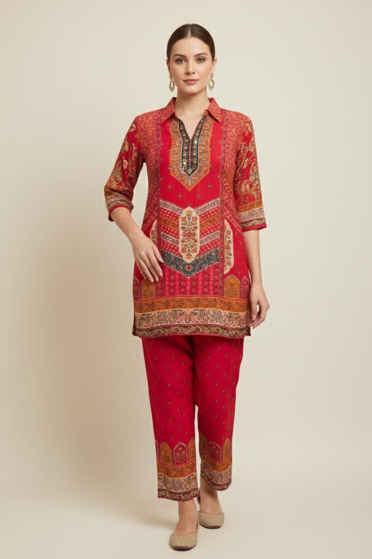 CRAPE MULTI PRINT CO-ORD SET