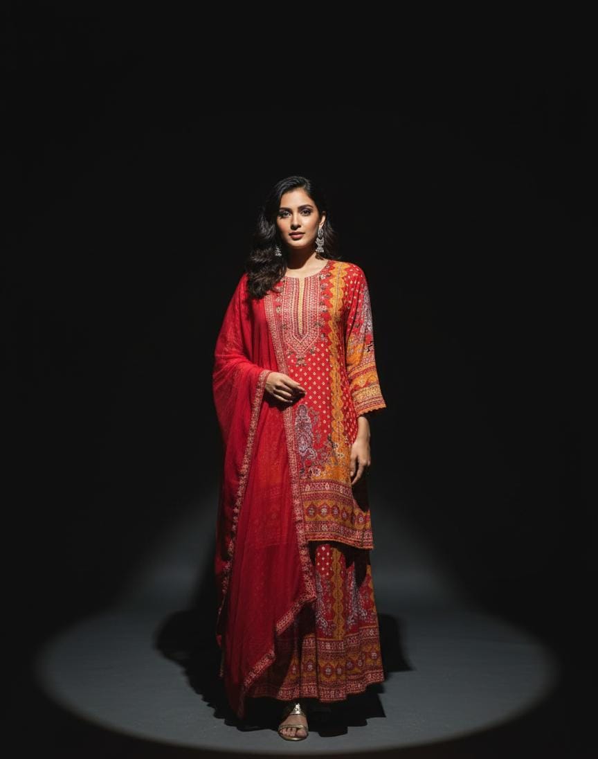 CRAPE DIGITAL PRINT READY TO WEAR SUIT