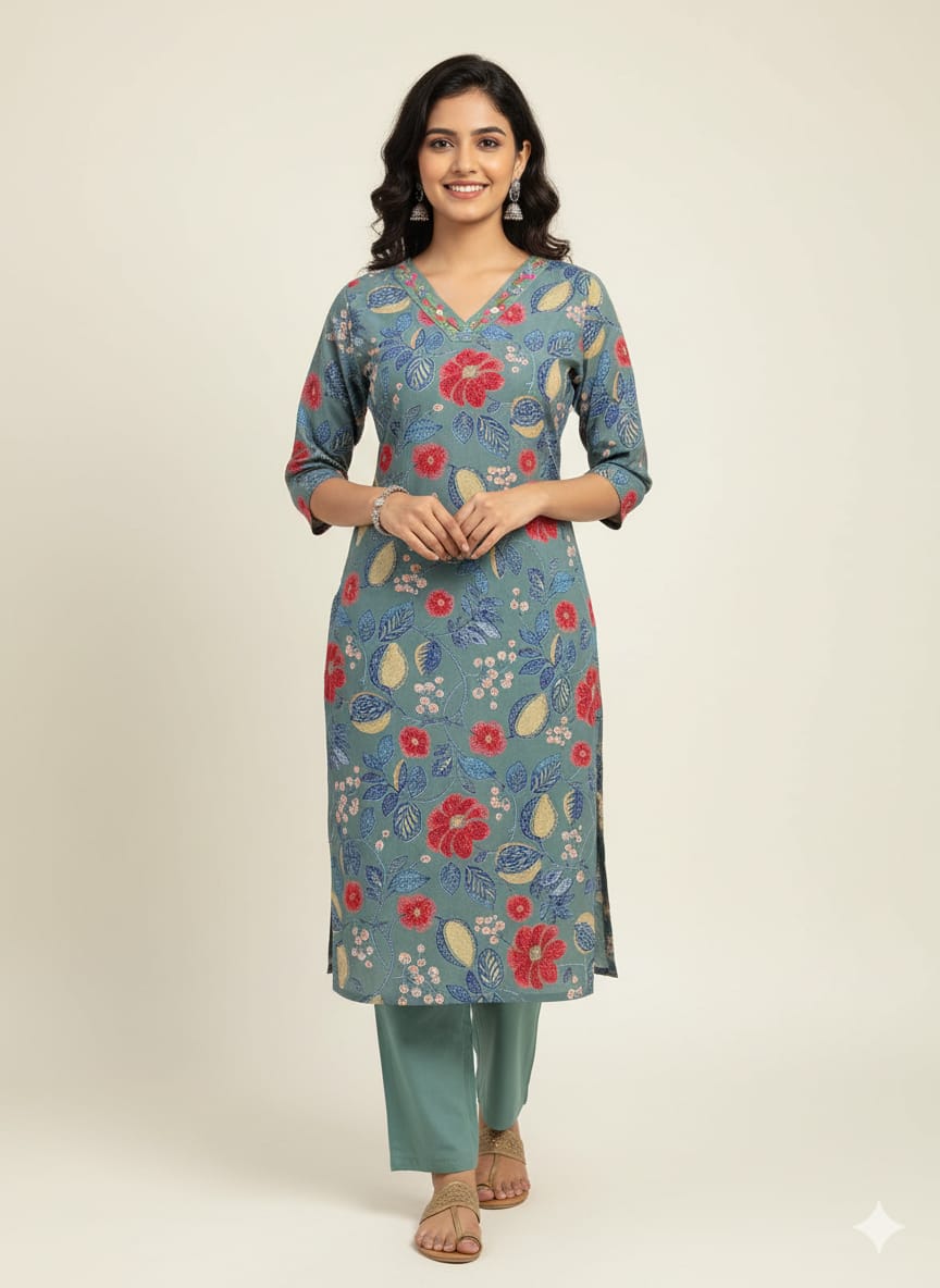 FLORAL PRINT COTTON CO-ORD SET