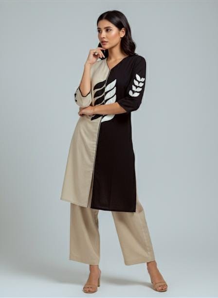 COTTON CO-ORD SET WITH TWO SHADES