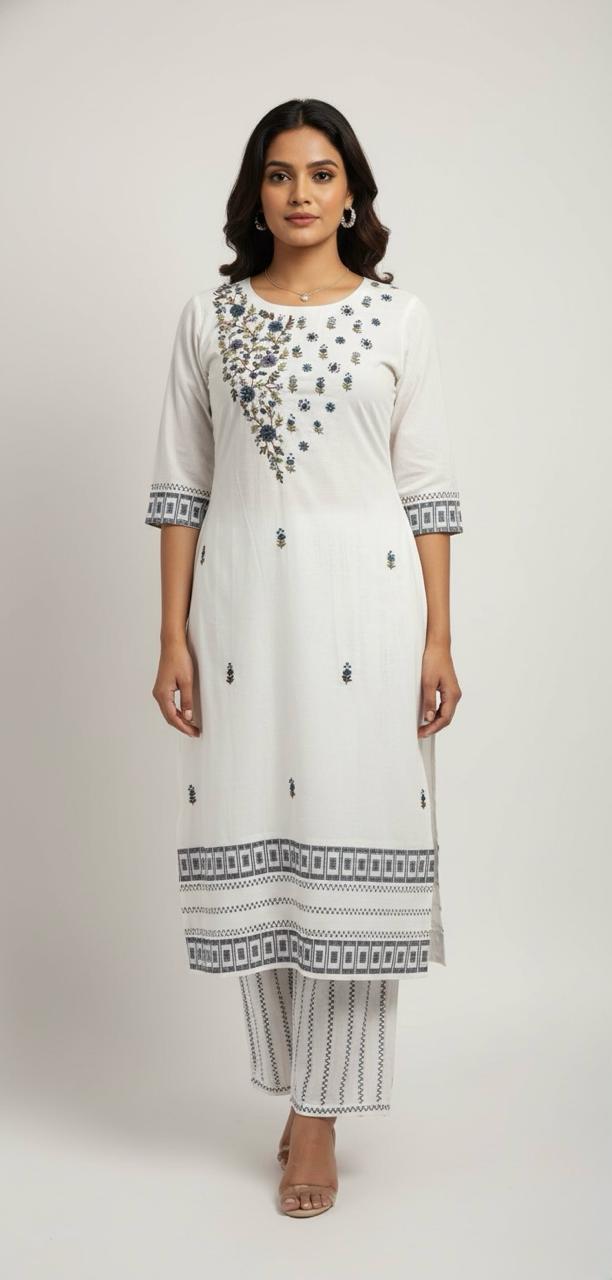 COTTON CO-ORD SET HIGHLIGHT WITH THREAD EMBROIDERY