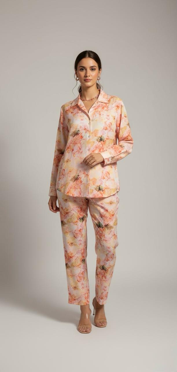 CRAPE CO-ORD SET WITH DIGITAL PRINT