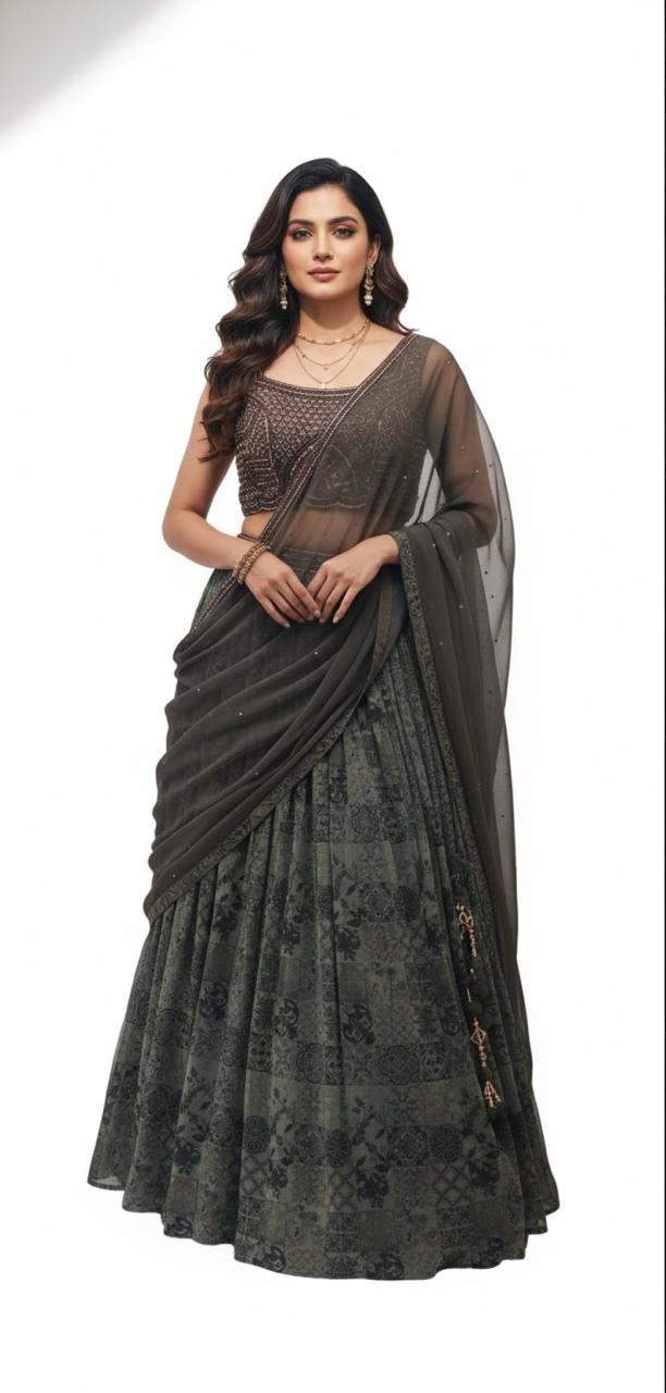 JIMMYCHU LEHANGA WITH EMBROIDER BLOUSE