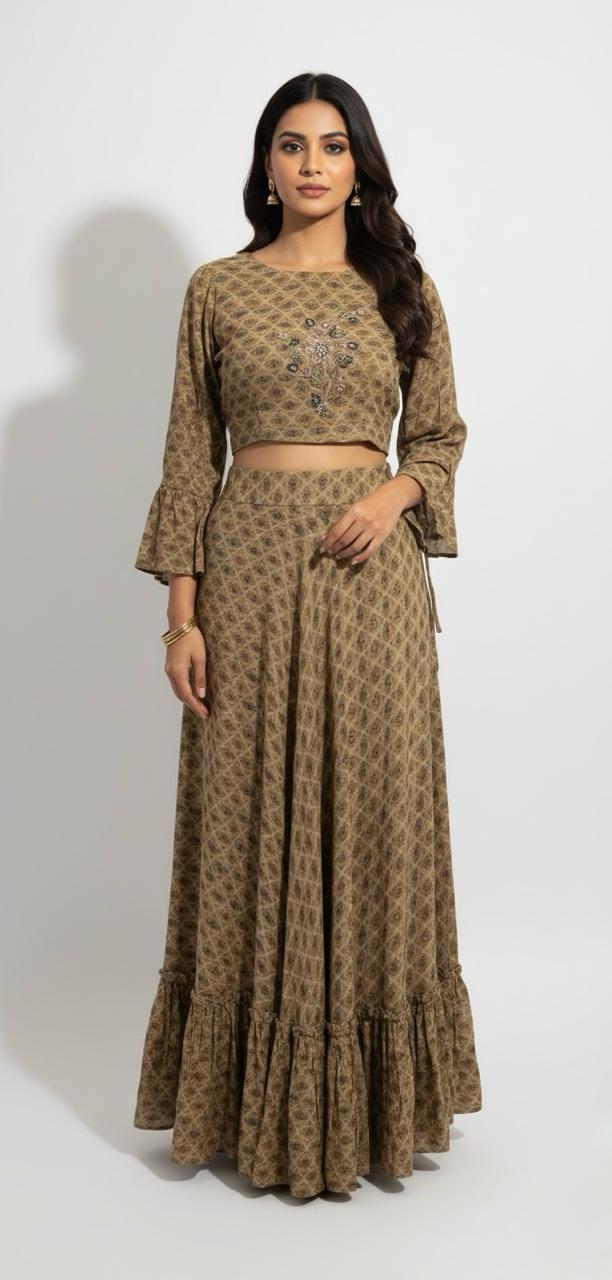 CRAPE CO-ORD SET WITH DIGITAL PRINT