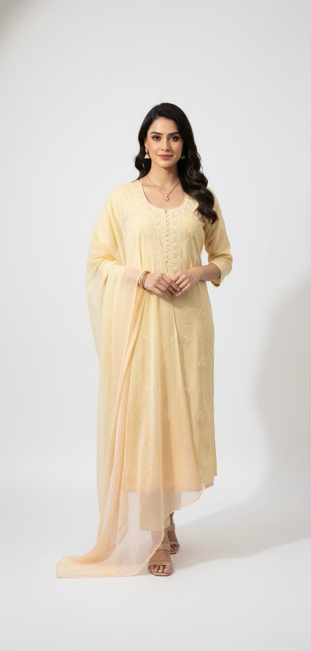 LUCKNOWI COTTON UNSTITCH SUIT