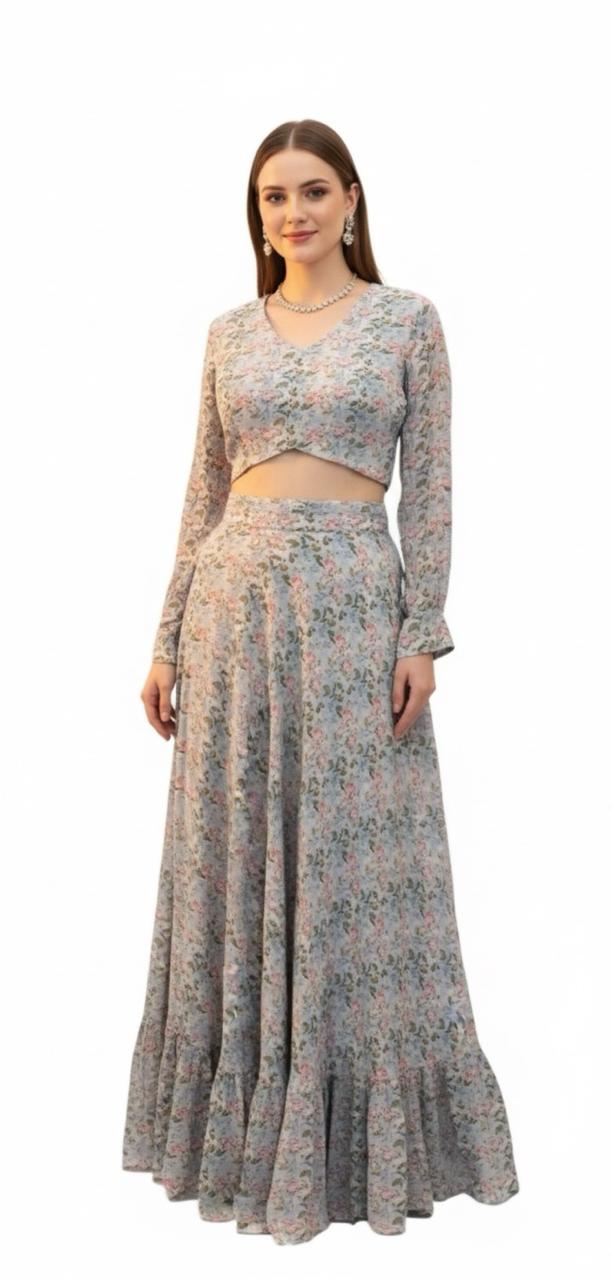 CRAPE CO-ORD SET WITH DIGITAL PRINT