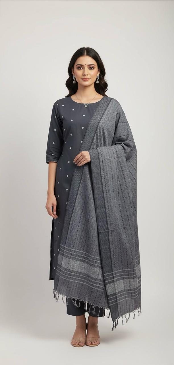 HANDLOOM JAMDANI COTTON SUIT