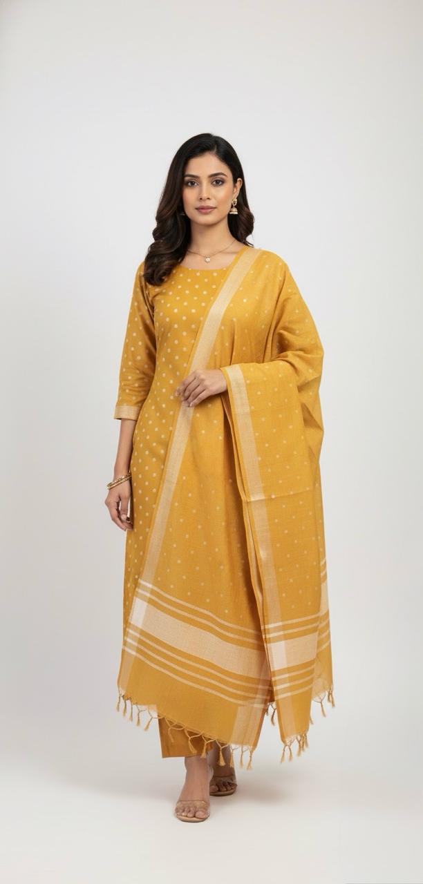 HANDLOOM JAMDANI COTTON SUIT