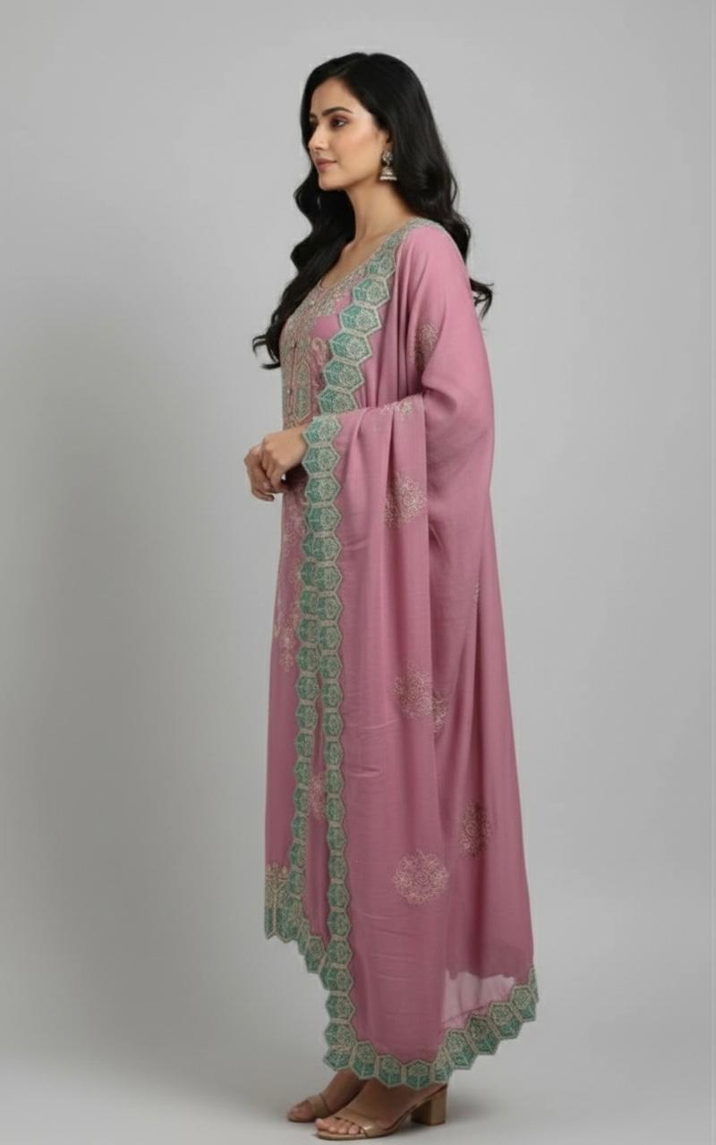 CHINNON UNSTITCH SUIT HIGHLIGHT WITH STONE WORK