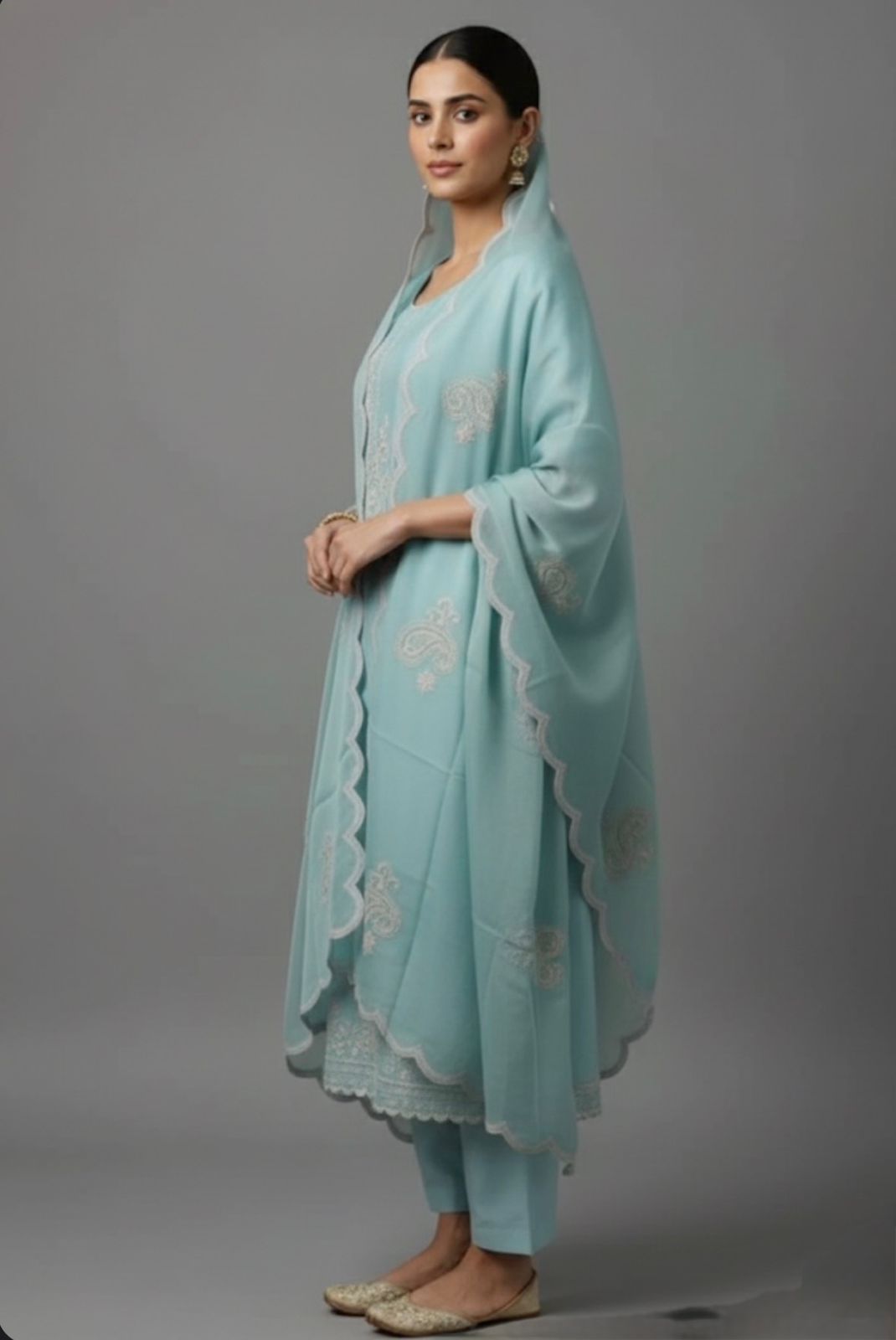 TISSUE UNSTITCH SUIT HIGHLIGHT WITH ZARI EMBROIDERY