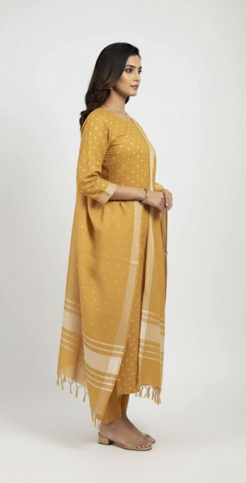 HANDLOOM JAMDANI COTTON SUIT