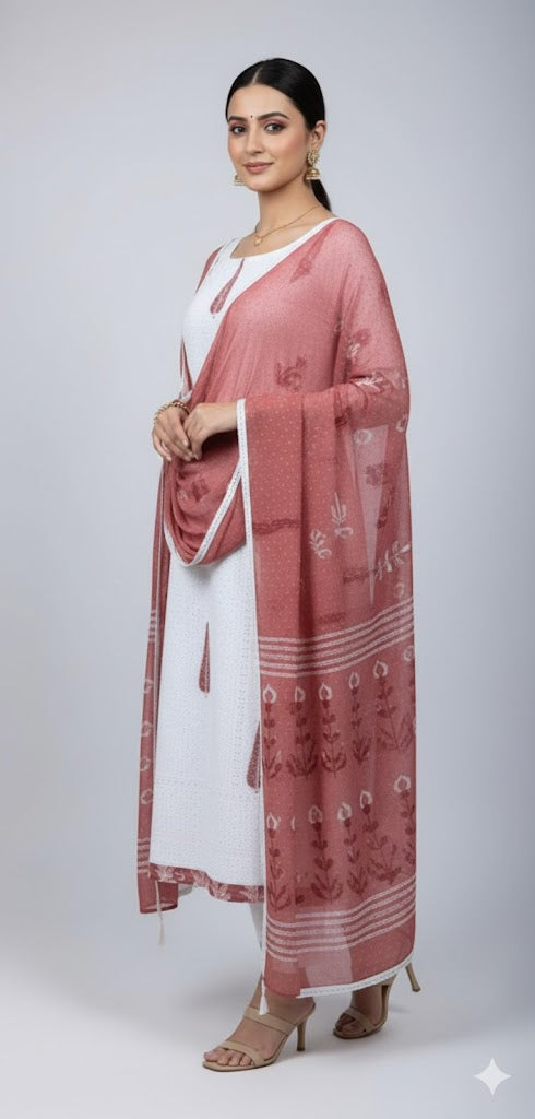 Pure elegance in white — Hakoba cotton suit for women